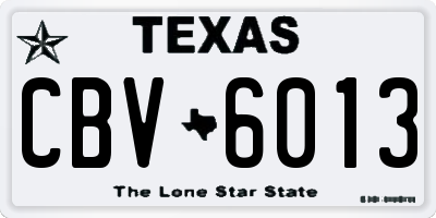 TX license plate CBV6013