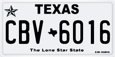 TX license plate CBV6016