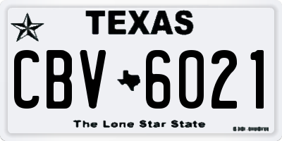 TX license plate CBV6021