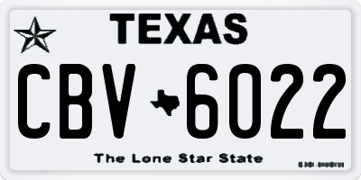 TX license plate CBV6022