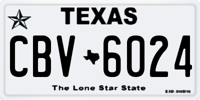TX license plate CBV6024