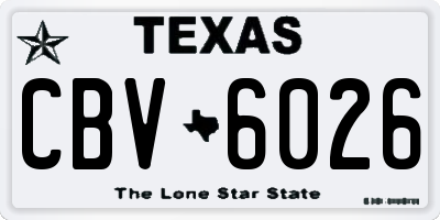 TX license plate CBV6026