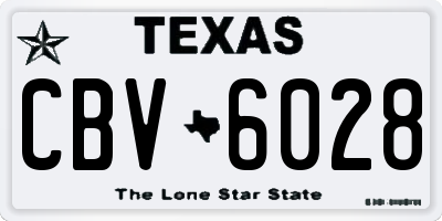 TX license plate CBV6028
