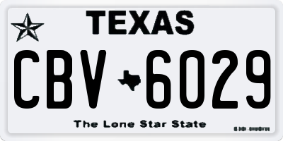 TX license plate CBV6029
