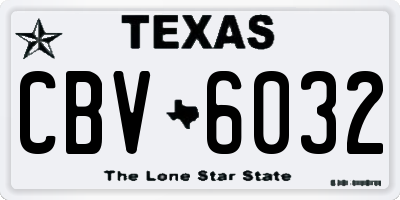 TX license plate CBV6032