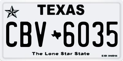 TX license plate CBV6035
