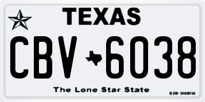 TX license plate CBV6038
