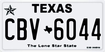 TX license plate CBV6044