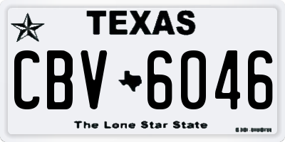 TX license plate CBV6046