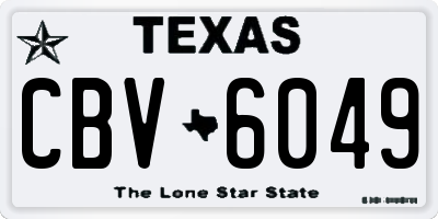 TX license plate CBV6049