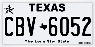 TX license plate CBV6052