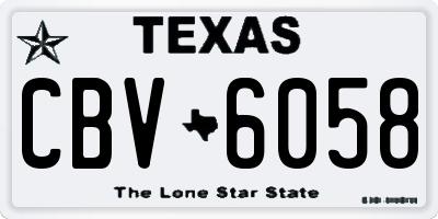 TX license plate CBV6058