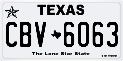TX license plate CBV6063
