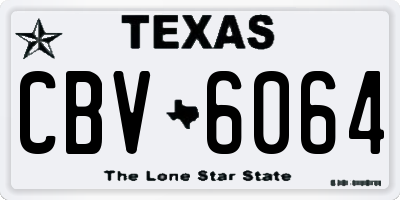 TX license plate CBV6064
