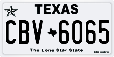 TX license plate CBV6065
