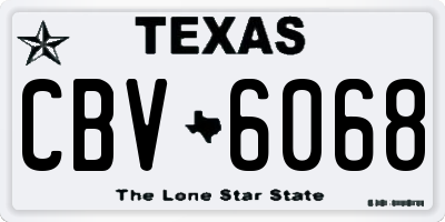 TX license plate CBV6068
