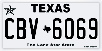 TX license plate CBV6069