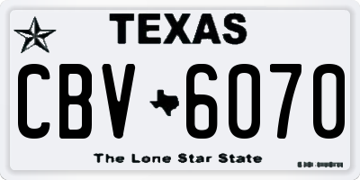 TX license plate CBV6070