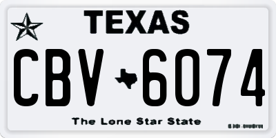 TX license plate CBV6074