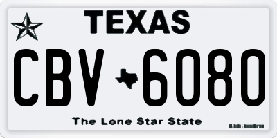 TX license plate CBV6080