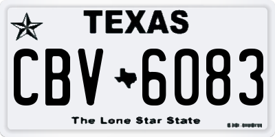 TX license plate CBV6083