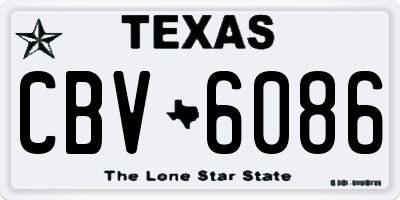 TX license plate CBV6086