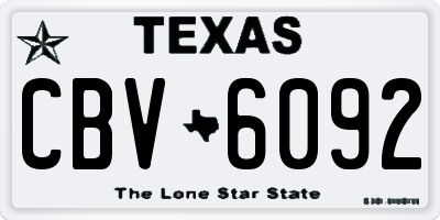 TX license plate CBV6092