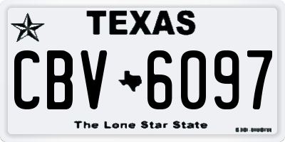 TX license plate CBV6097