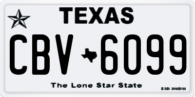 TX license plate CBV6099