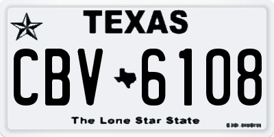 TX license plate CBV6108