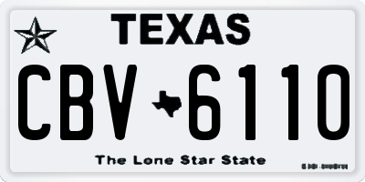 TX license plate CBV6110
