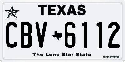 TX license plate CBV6112