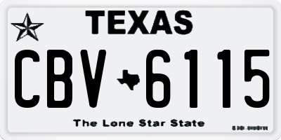 TX license plate CBV6115