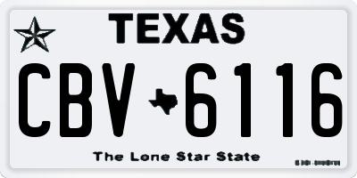 TX license plate CBV6116