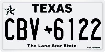 TX license plate CBV6122