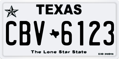 TX license plate CBV6123