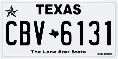 TX license plate CBV6131