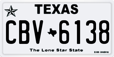 TX license plate CBV6138