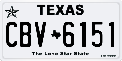 TX license plate CBV6151