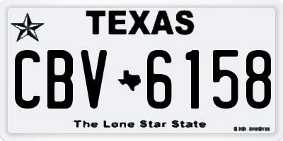 TX license plate CBV6158