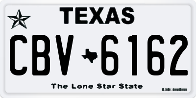 TX license plate CBV6162