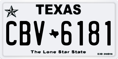 TX license plate CBV6181