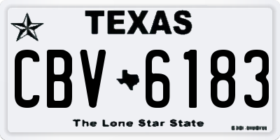 TX license plate CBV6183