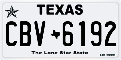 TX license plate CBV6192