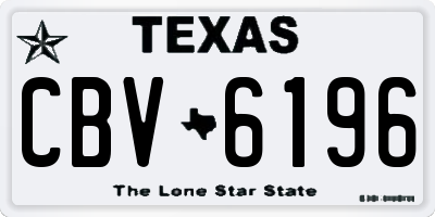 TX license plate CBV6196