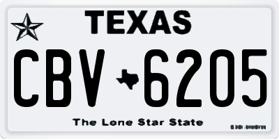 TX license plate CBV6205
