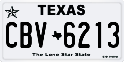 TX license plate CBV6213