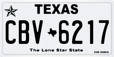 TX license plate CBV6217