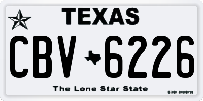 TX license plate CBV6226