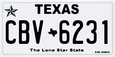 TX license plate CBV6231
